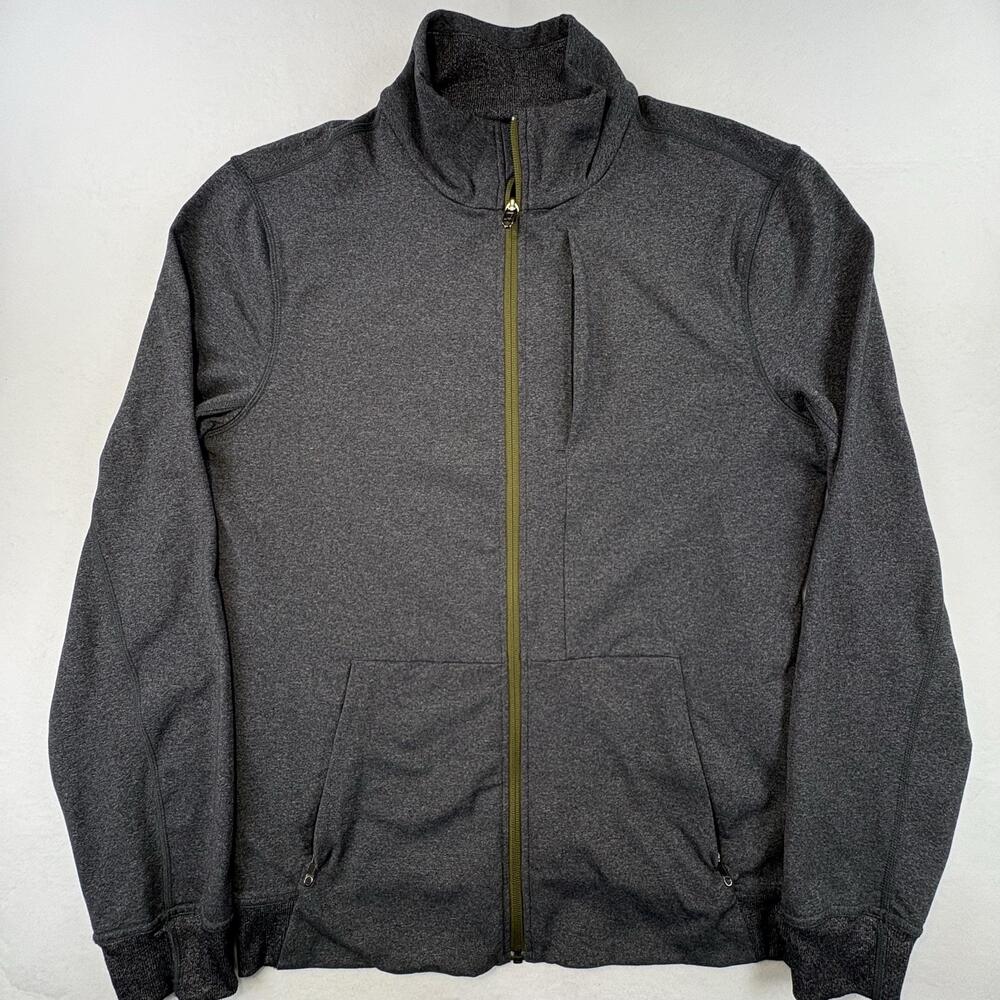 Lululemon Full Zip Jacket Mens Medium Gray Technical Stretch Zip Pockets